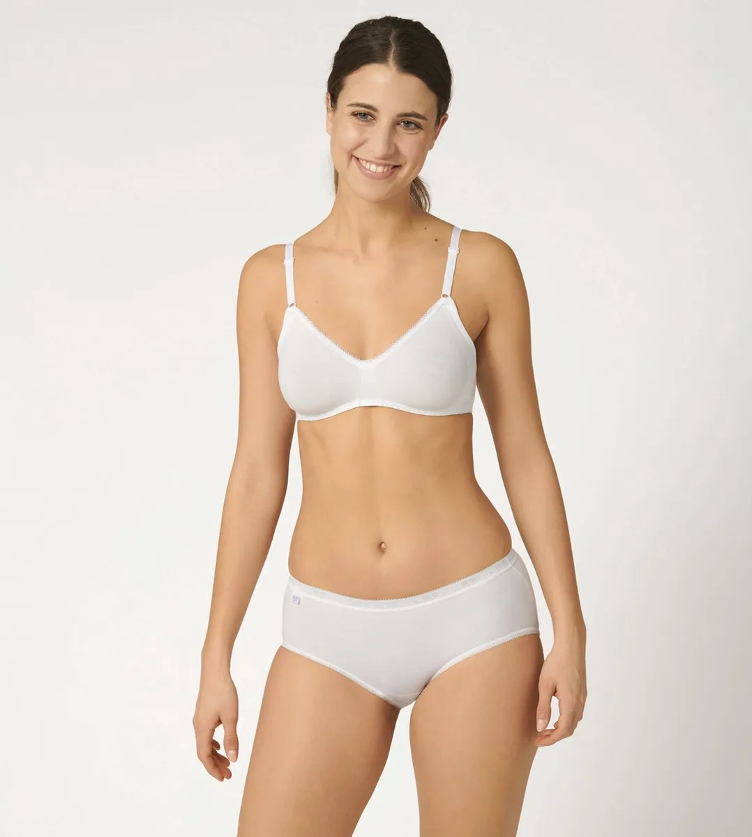sloggi - Maat 48 - Basic+ Dames Midi slip - 4-pack - Wit