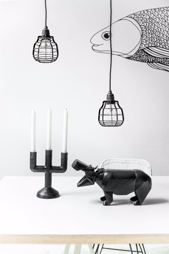 Hkliving Lab lamp met drukknop - Grijs