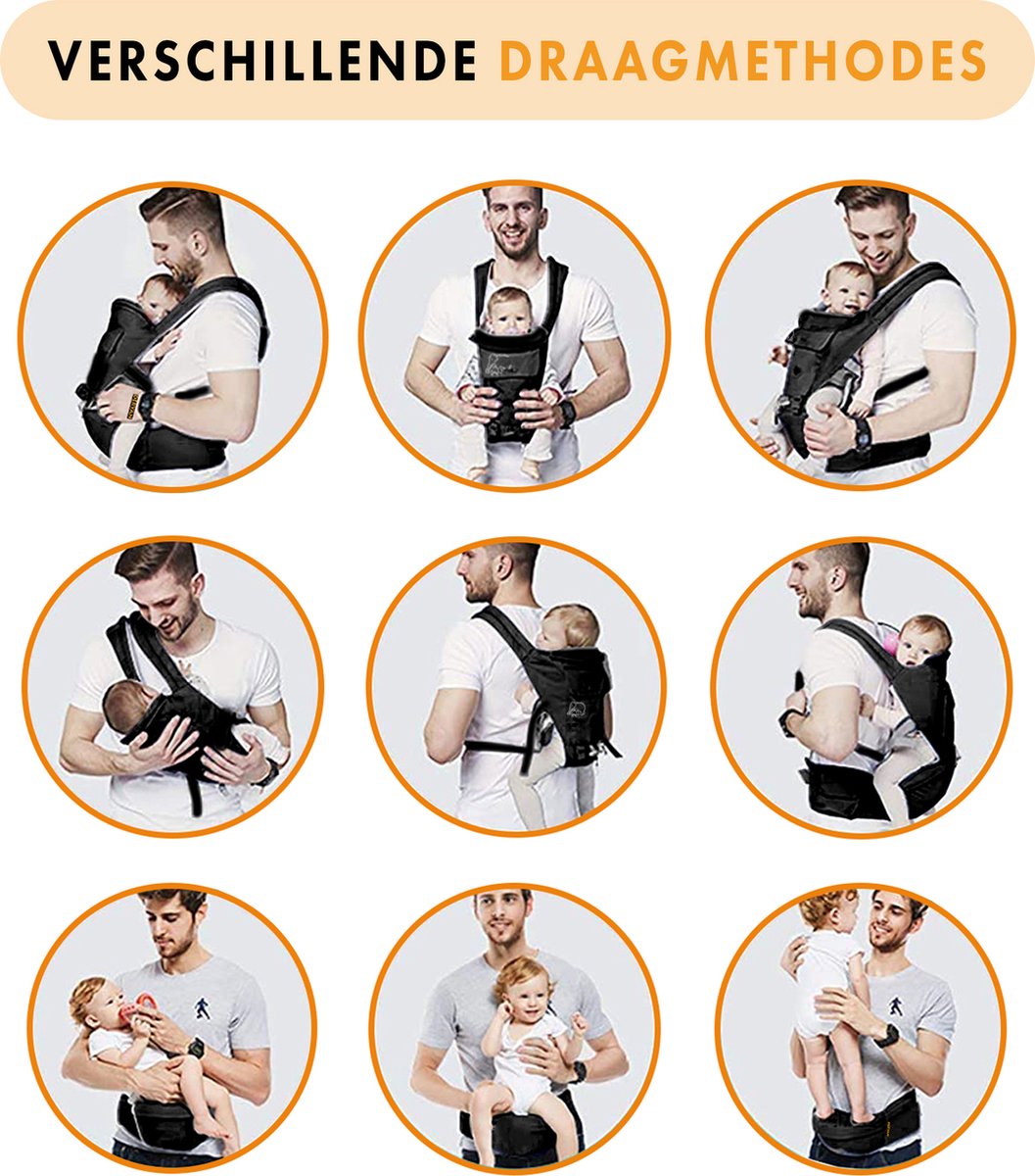 Deryan Pack Luxe Ergonomische draagzak - Babydrager + Opbergvakjes