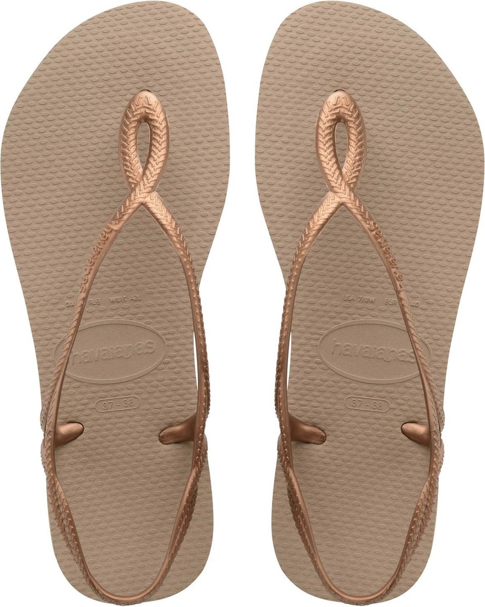 Havaianas - Maat 37/38 - Luna Dames Slippers - Rose Gold/Rose Gold