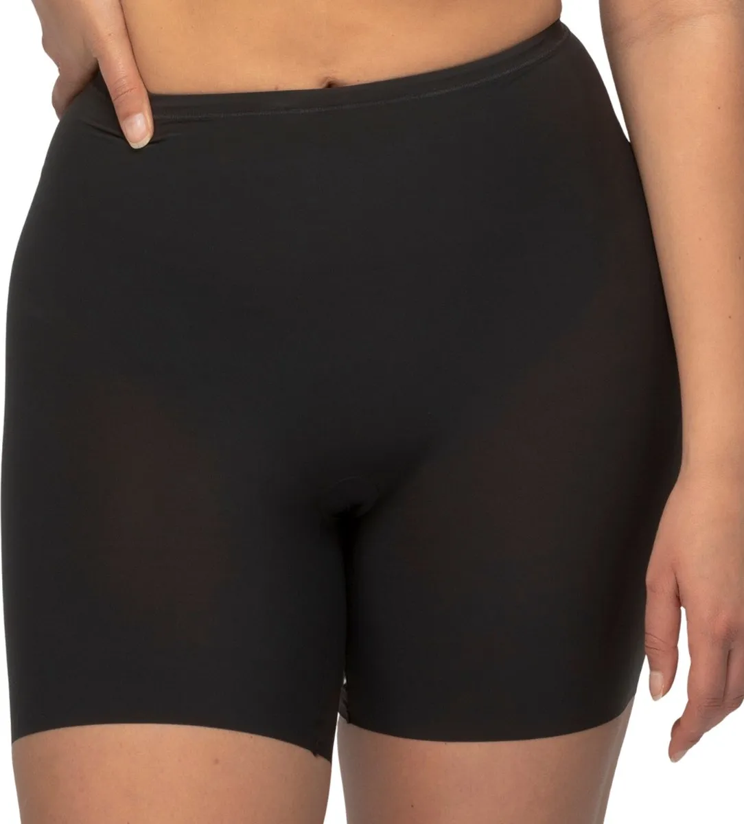 shorts, zwart, stretch, middellang, basics