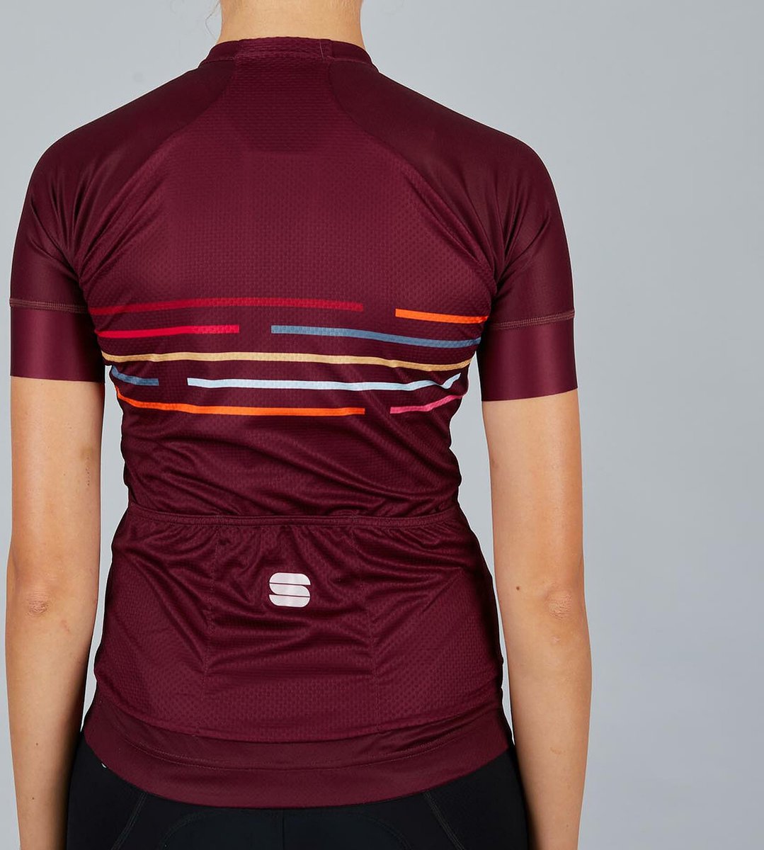 Sportful - maat M- Short Sleeve Fietsshirt Dames - Rood