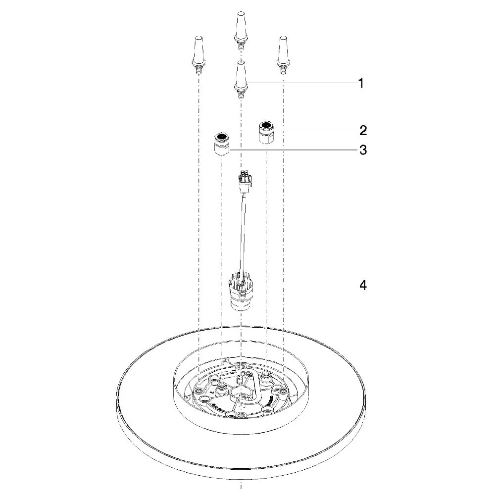 Dornbracht regendouche voor opbouwplafondmontage met verlichting 300 mm - Geborsteld platina