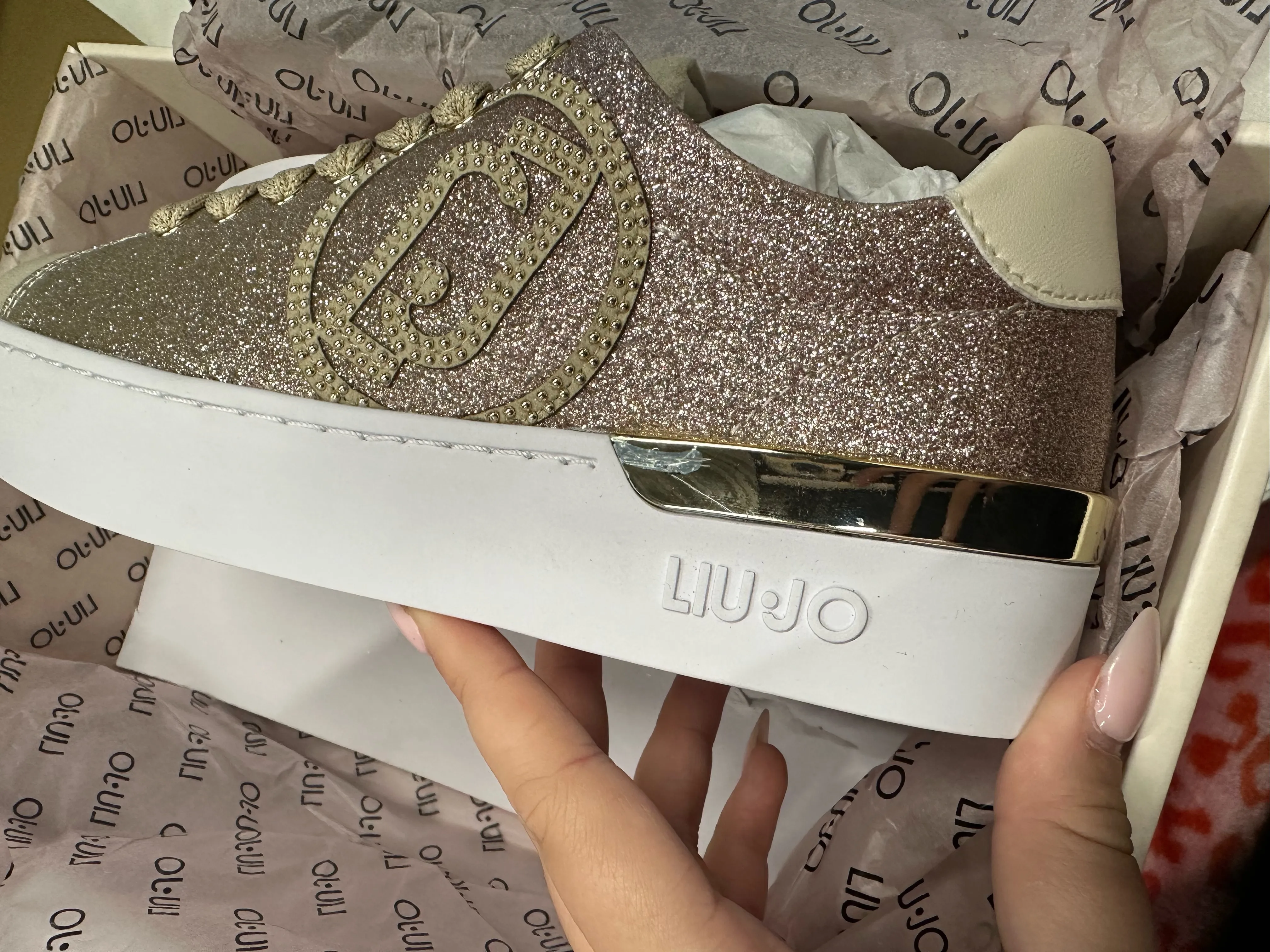 Liu Jo - Maat 35 - All over glitter Dames Sneakers - Gold/Bronze