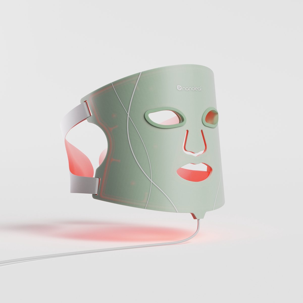 mask, face mask, cosplay mask, groen, rode accenten