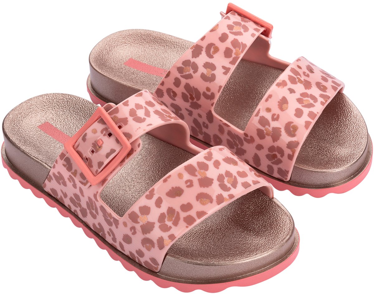 sandalen, roze, levenprint, sandalen met gesp, comfort-sandals