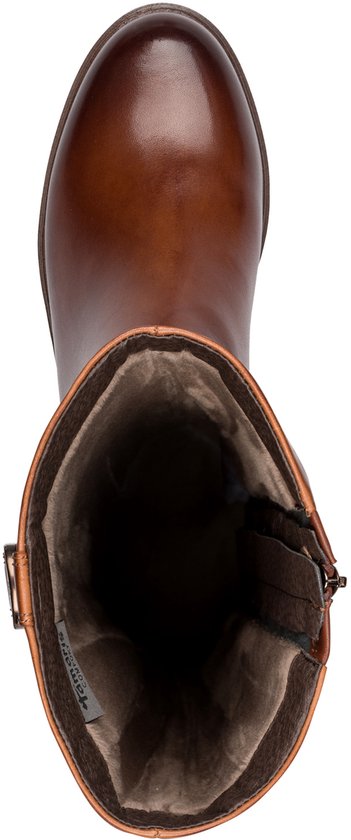 boot, ankleboot, brown, leather, fur-lined