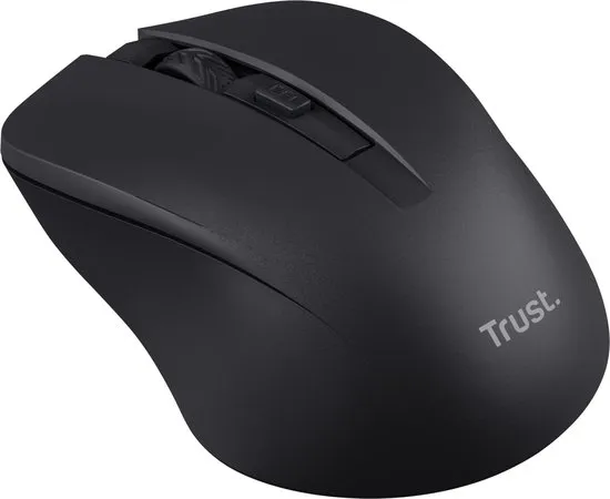 Trust Mydo - Stille Draadloze Muis - 1800 DPI - Comfortable grip - Links & Rechts handig – Zwart