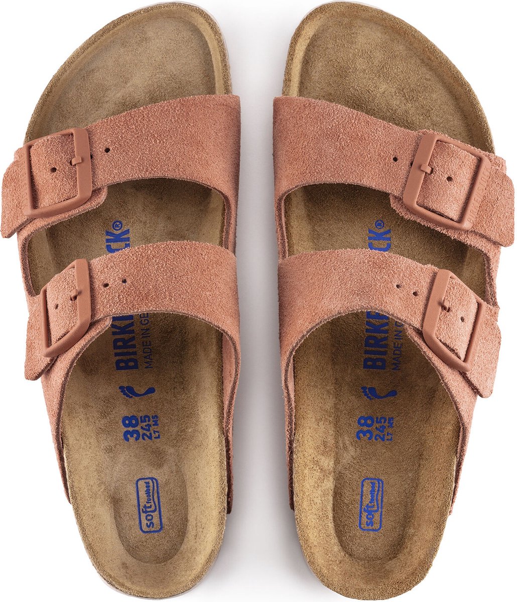 sandalen, suede, roze, wreefband, klittenverschluss