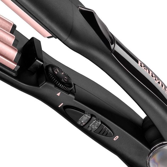 BaByliss 2165CE - Wafeltang - The Crimper - Textuurtang - 45x120mm Warm Zwart, Roze 1,8 m