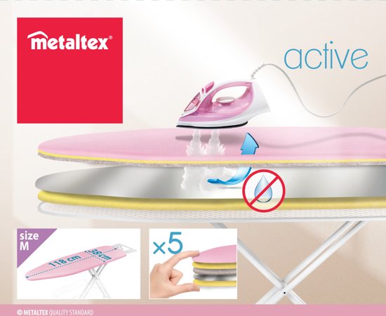 Metaltex - Strijkhoes - 118X38Cm - Medium - Active - 100% Katoen - Colorful Garden
