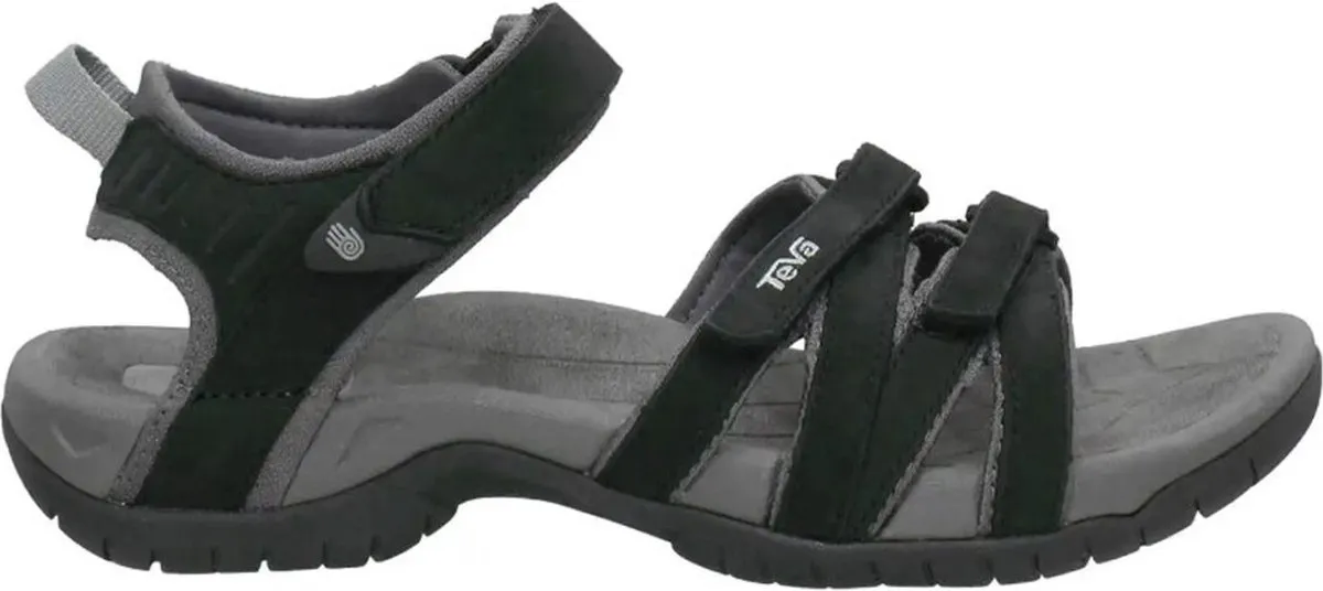 Teva - Maat 40 - TIRRA Leren - Dames Sandalen - Zwart/Grijs