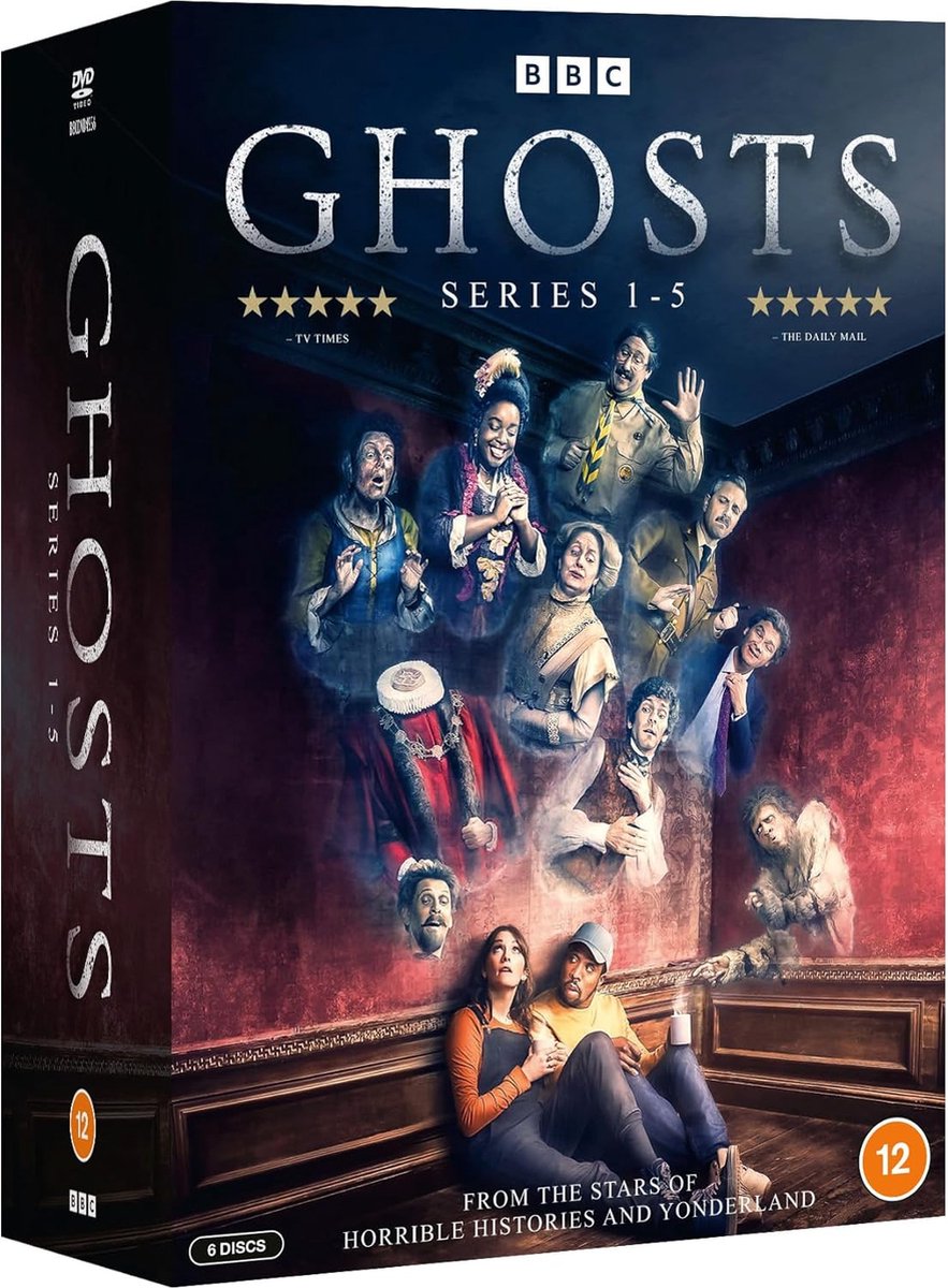 dvd box set, ghosts series, six discs, cast illustration, bbc production