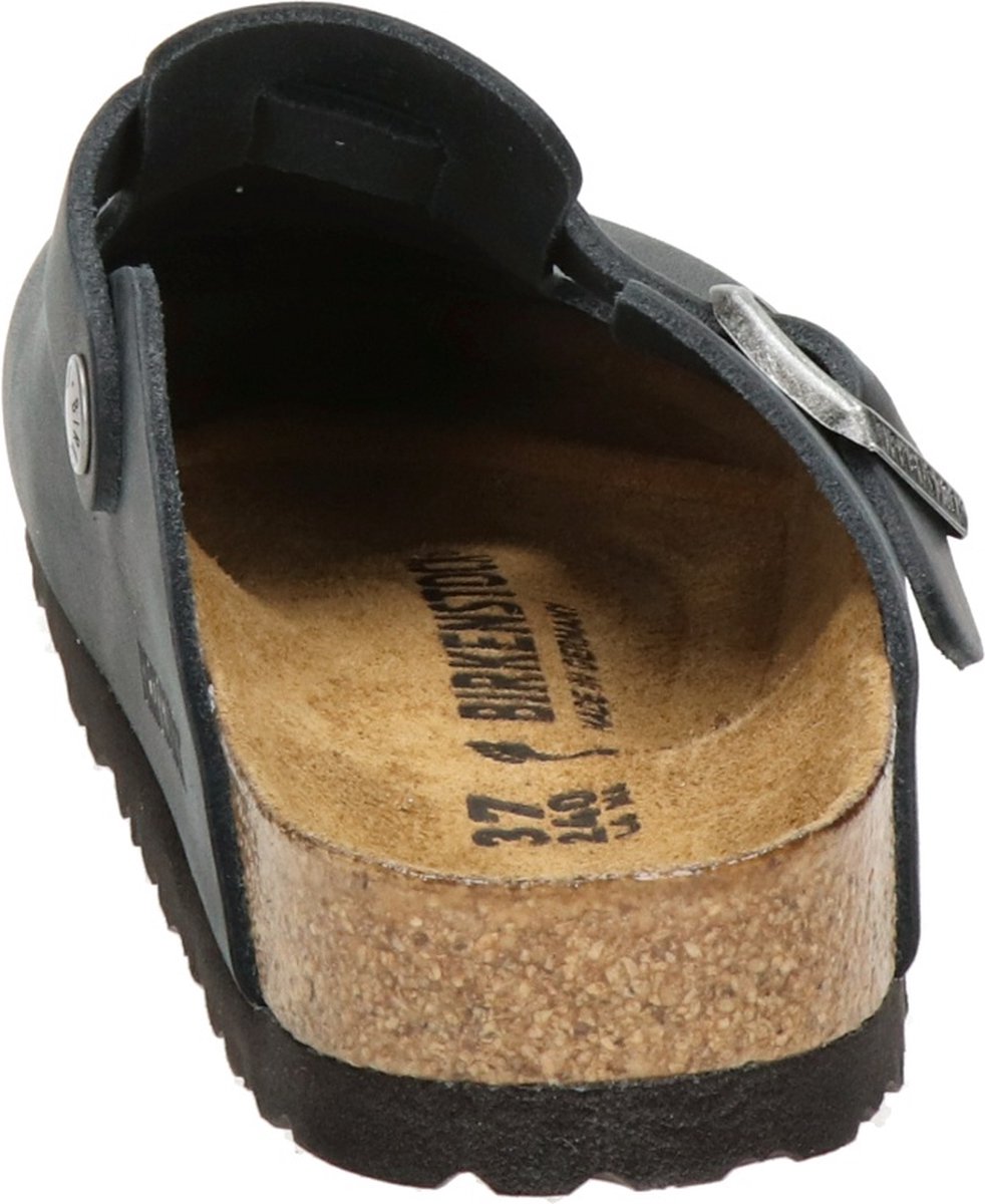Birkenstock -maat 41 -Boston Black narrow Fettleder Oiled Leather Unisex Clogs - Zwart