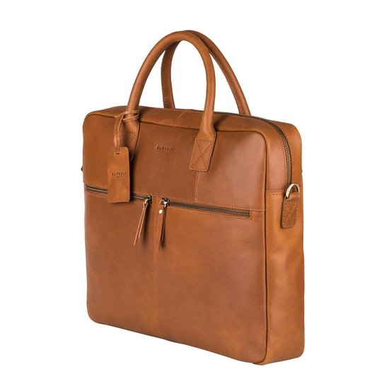 BURKELY Unisex Bart Laptoptas - 15.6'' - Cognac