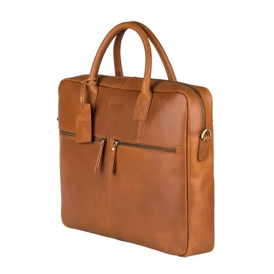 BURKELY Unisex Bart Laptoptas - 15.6'' - Cognac