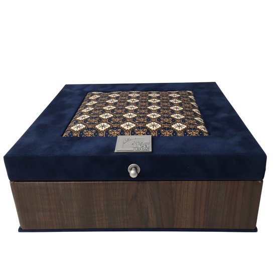 koopjeshoek - The Dutch Tea Box Batik Theedoos - 9 vaks - Blauw