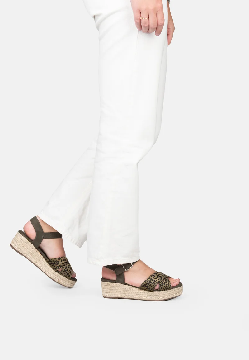 sandalen, platforms, leopard, wedge, open-toe
