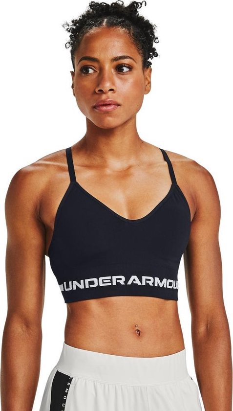 Under Armour - Maat XL -  UA Seamless Low Long Bra Dames Sportbeha - Zwart