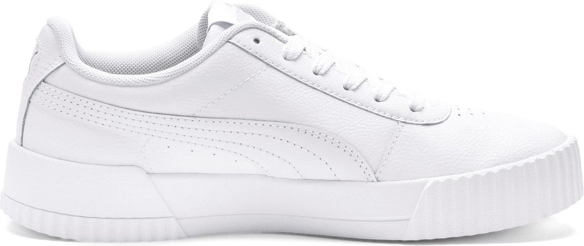 sneaker, witte sneaker, platformschoenen, leer, platte zool