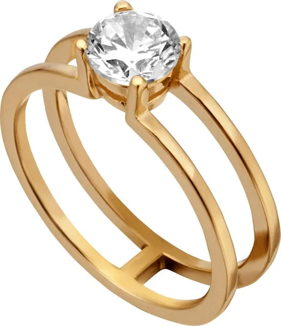 Esprit ESRG001012 Lillian Ring - Zilver - Goudkleurig - Maat 16.00