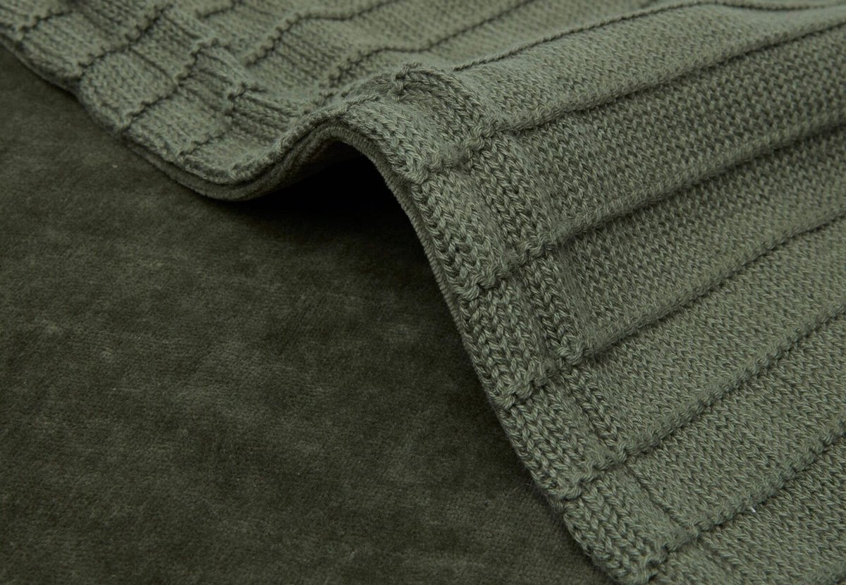 Jollein Baby Deken Wieg Velvet Pure Knit - Leaf Green