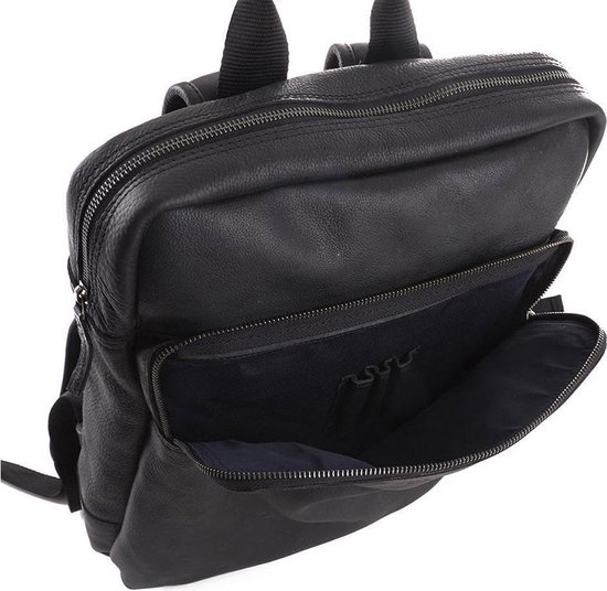 DSTRCT Raider Road Montana Leren Rugtas / 15,6 inch laptoptas - Zwart