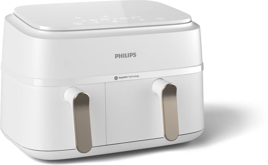 Philips 3000 series NA353/10 - Dual Basket Airfryer - 9L - 2750W - Zilver/Wit