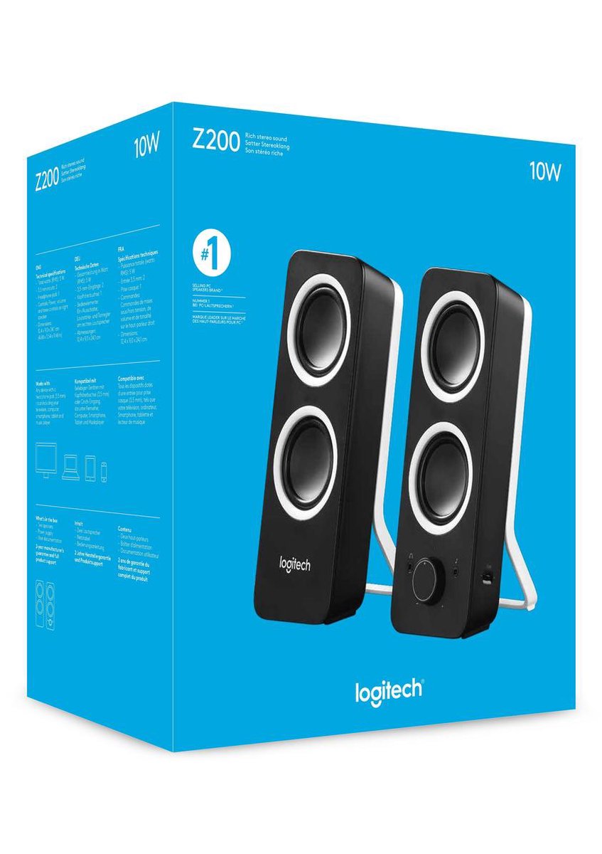 Logitech Z200 - Multimedia Speakers - Zwart