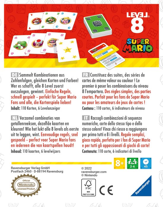 Ravensburger Nintendo Super Mario Level 8 - Nederlands Kaartspel