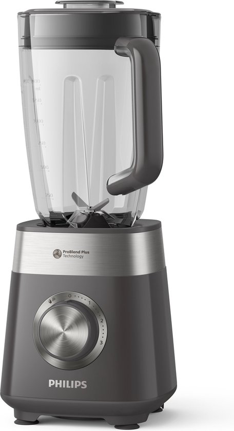 Philips Blender HR3020/20 - Krachtige 1000 Watt Motor – Veelzijdig Gebruik - Vaatwasserbestendig - 1.5l Kan - Grijs