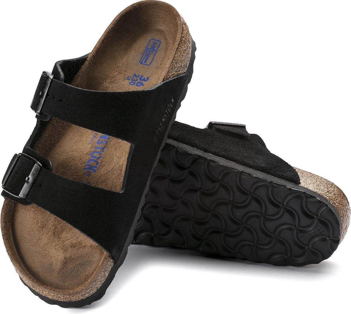 Birkenstock Arizona - maat 37- SFB VL Black Narrow Dames Slippers - Black
