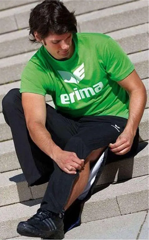 Erima  - L - Trainingsbroek met doorlopende ritssluiting  Heren - Zwart