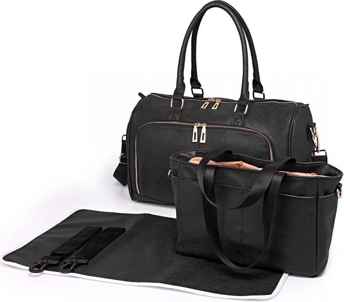 trolley, handtas, wandtas, black, reissetui