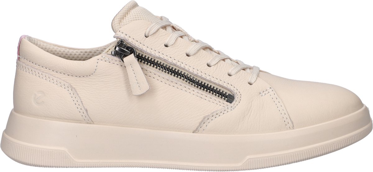 sneaker, wit, zijzak rits, luxe, casual