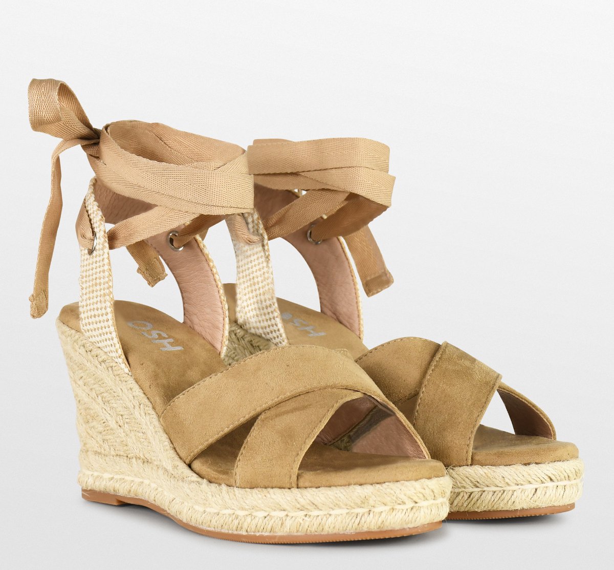 POSH by Poelman - Maat 37 - LOU Dames Sandalen/Espadrilles - Beige