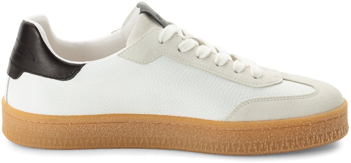 sneaker, white, gum sole, leder, low-cut