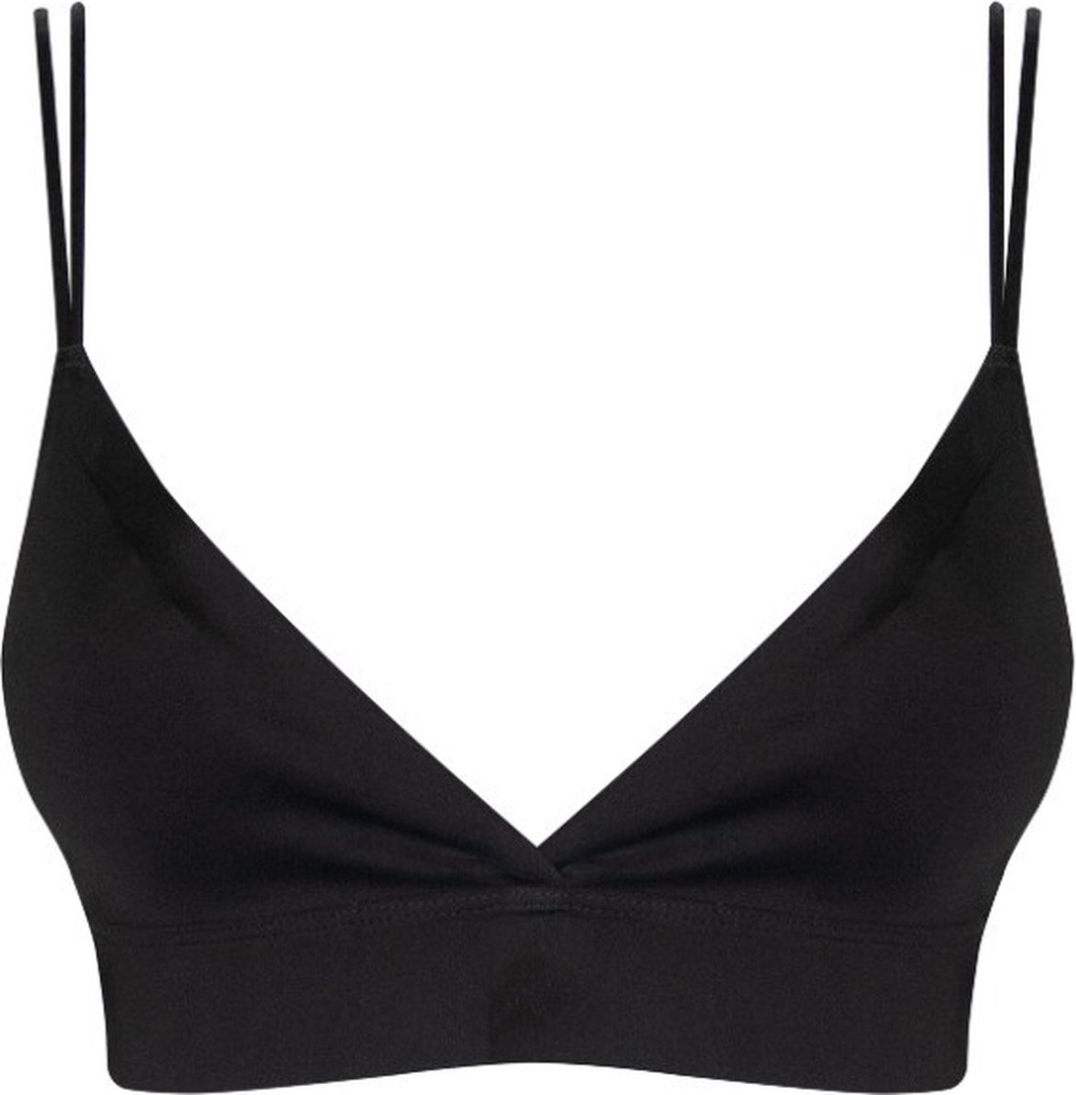 bh bra, zwart, effen, riembandjes, driehoekscups