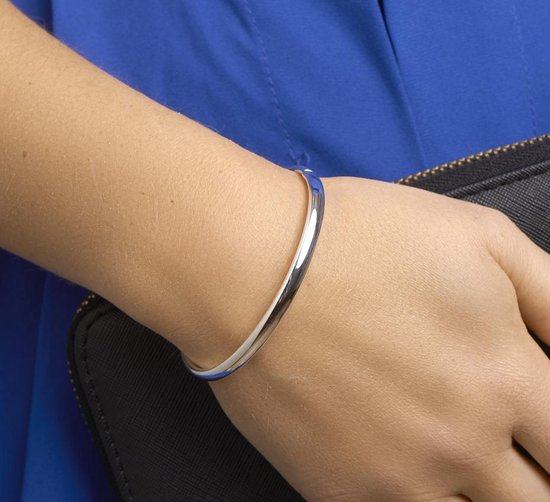 The Jewelry Collection - Bangle Dop Ovale Buis 5 X 60 mm - Zilver