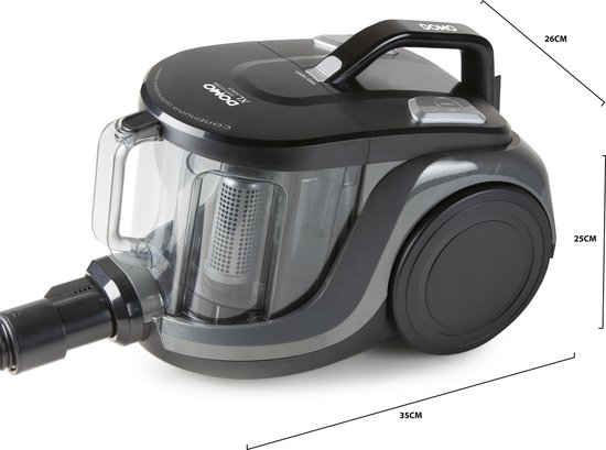 DOMO DO7295S - Stofzuiger zonder zak - HEPA - 2,5 L - 850W - Zwart