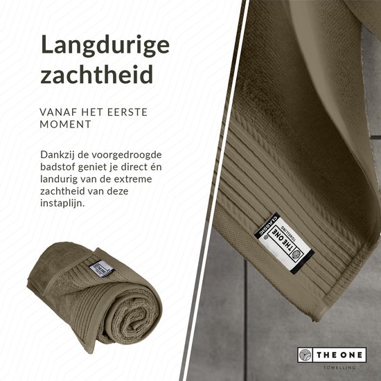 The One Towelling Classic handdoek - Hotelkwaliteit - 100% Zacht katoen - 50 x 100 cm - Olijfgroen