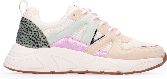 POSH by Poelman - Maat 40 - CAROCEL Dames Sneakers - Beige met combinatie
