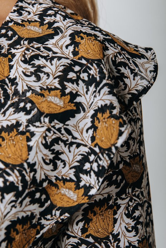 Colourful Rebel - maat M - Penny Paisley Flower Ruffle Maxi Dress