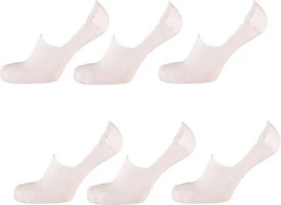 Sneakersokken White - Maat 42-47 - 6P Invisible  - Apollo