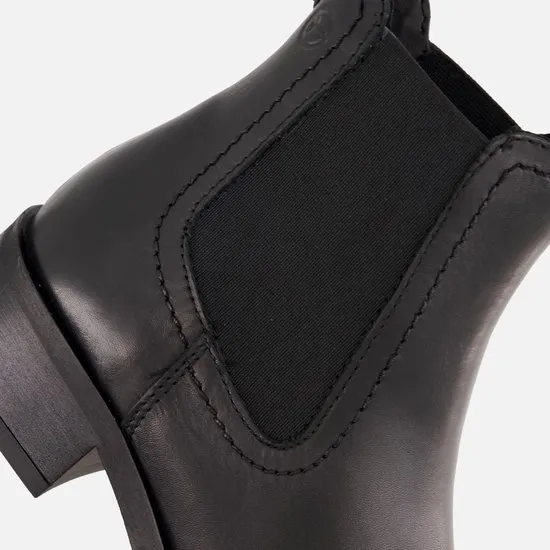 boots, ankle boot, black, elastic panel, slip-on