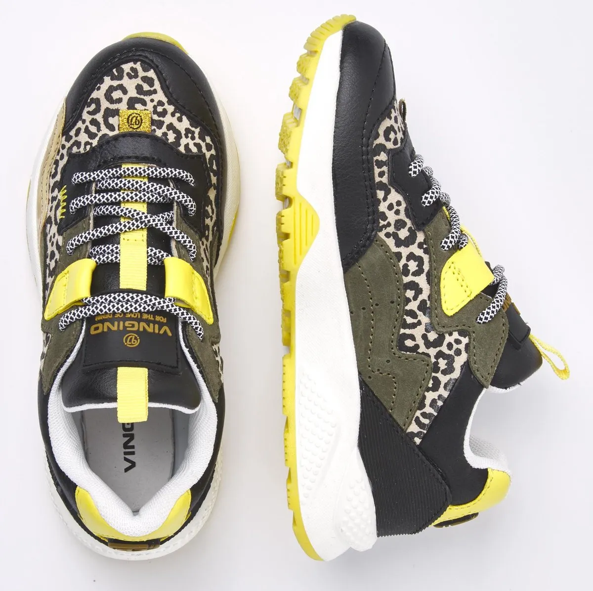 Vingino - Maat 37 - Mila Meisjes Sneakers - Multicolor Army
