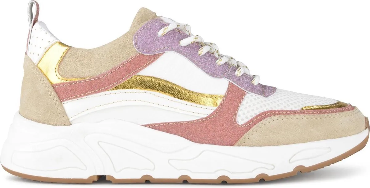 PS Poelman - maat 37 - CAROCEL Dames Sneakers - Beige Multi