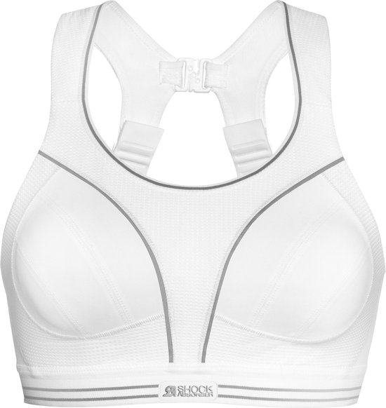 sports bra, wit, mesh, ondersteuning, verstelbare bandjes