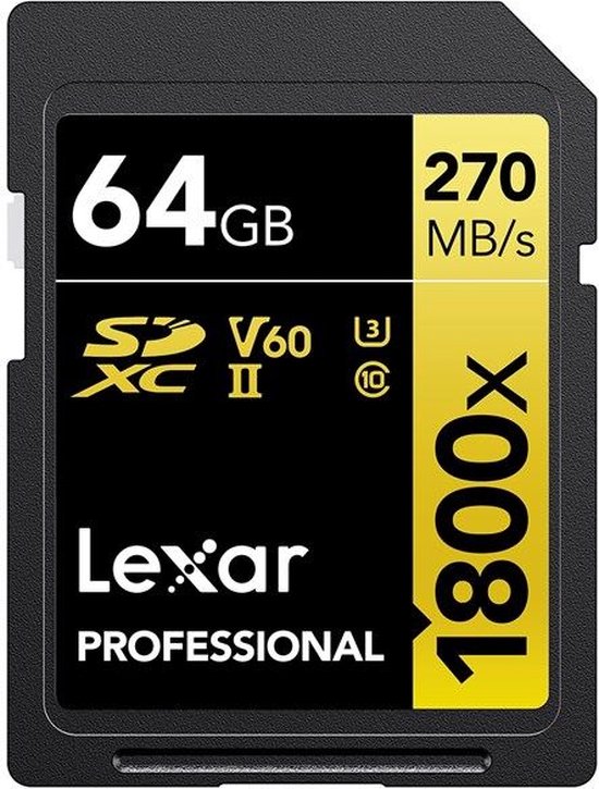 Lexar Professional SDXC 64GB BL 1800X UHS-II V60 Gold