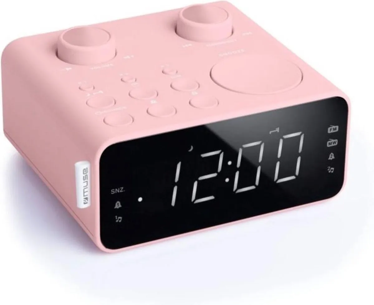 Muse M-17 CPK roze Wekkerradio met groot display